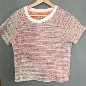 Striped Short Sleeve Knit Top